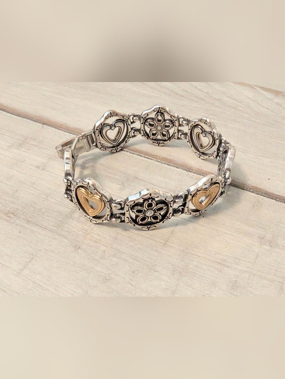 Brighton Mai Jin Flower And Heart Bracelet